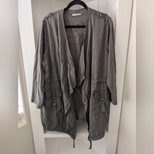 Dalia Army Green Open Front Jacket